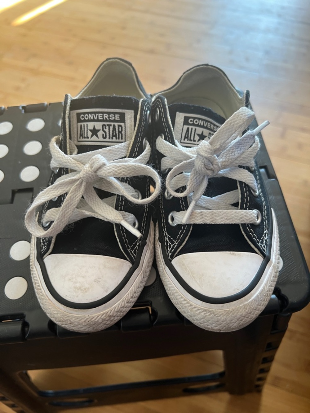 Converse Kids Black and White Low Top Sneakers